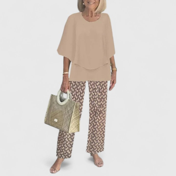 Evelyn | Women’s Layered Tunic &amp; Floral Trouser Co-Ord Set