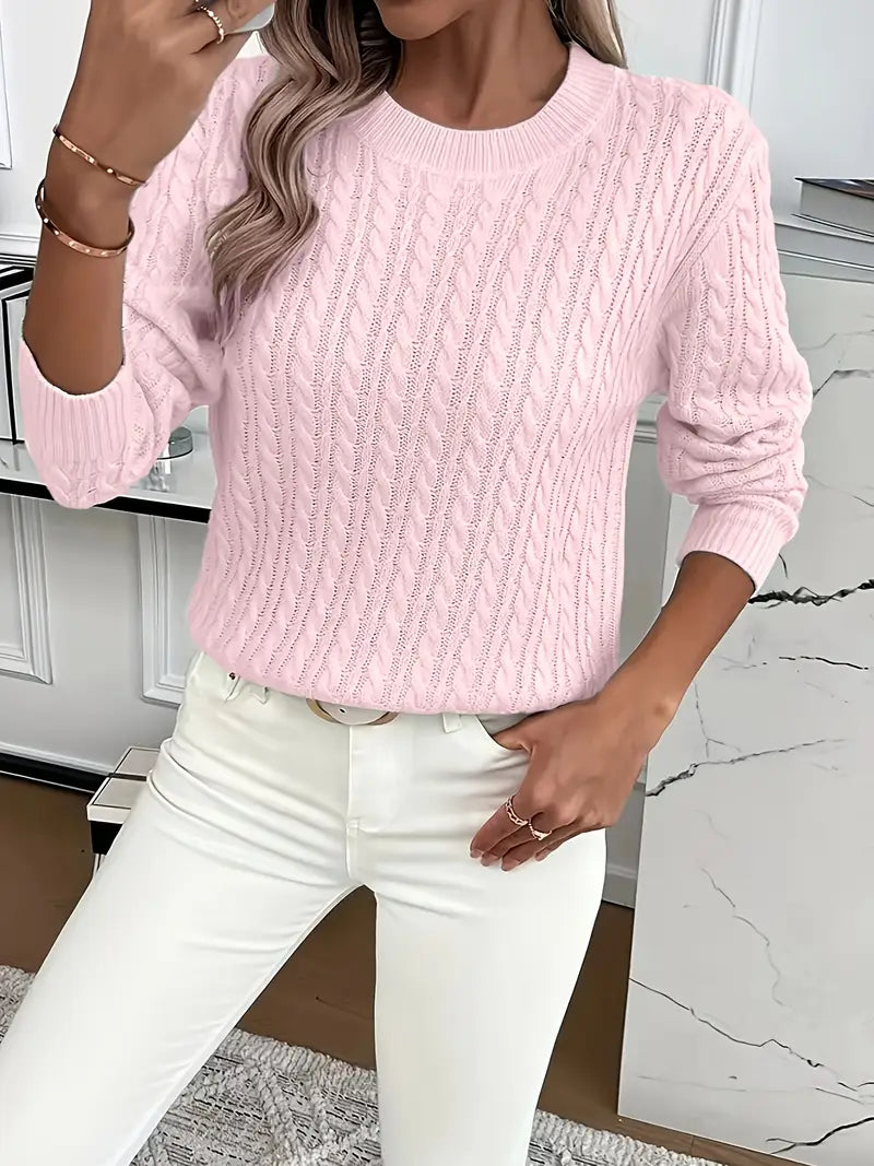 Women’s Cable Knit Crewneck Sweater