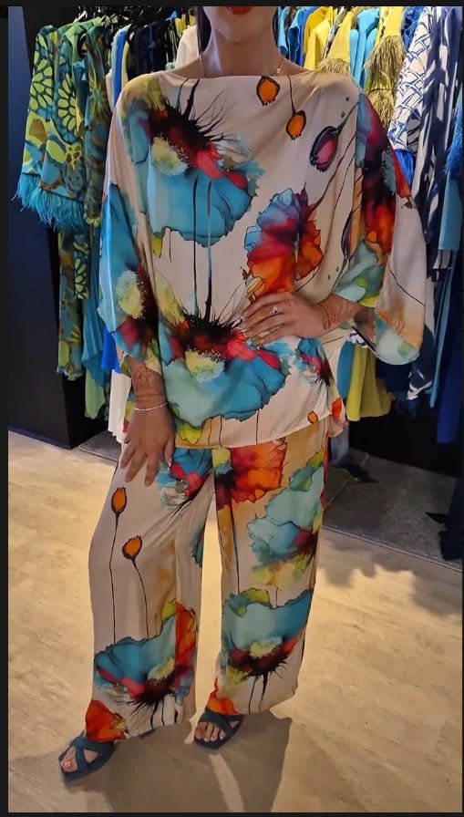 Fiorella | Artistic Print Wide-Leg Set
