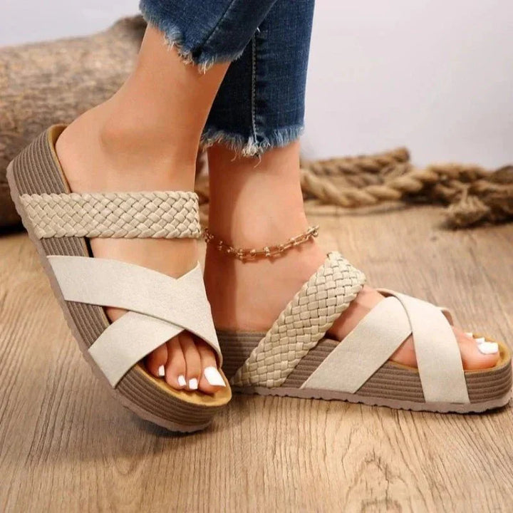 Maribelle | Woven Strap Slide Sandals