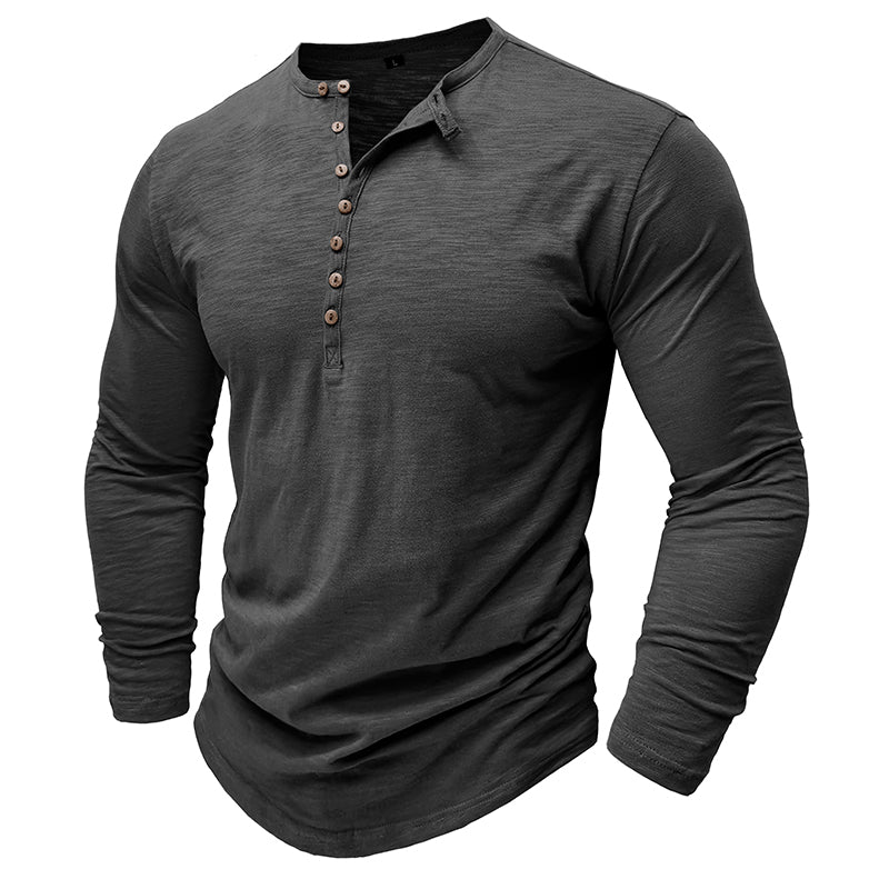 Rowan | Men’s Long-Sleeve Cotton-Blend Henley Shirt