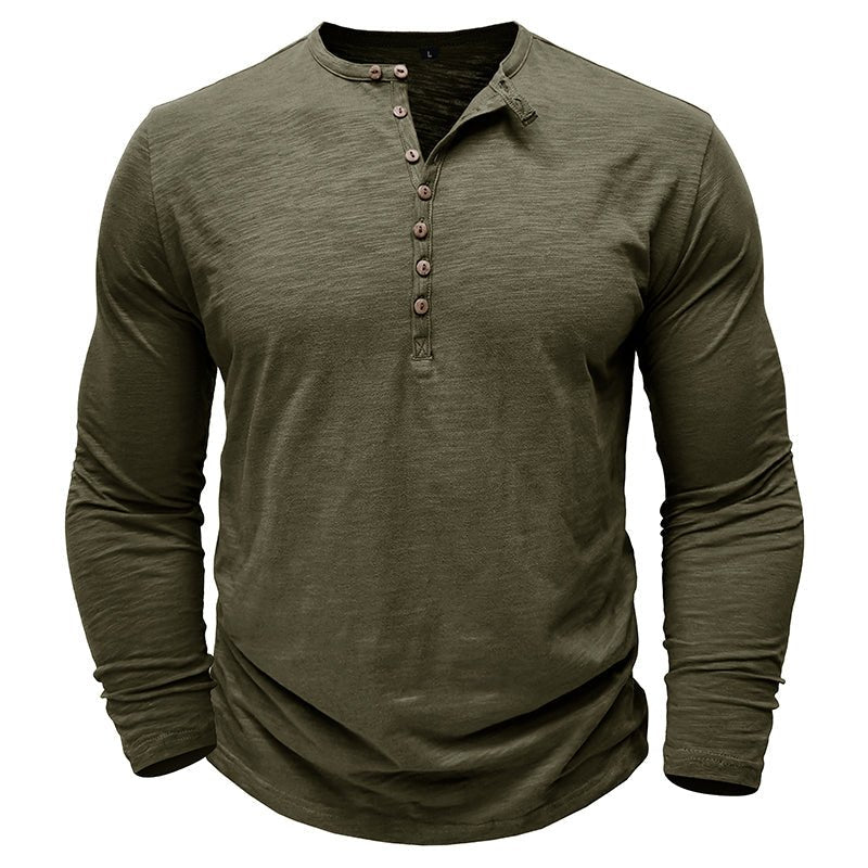 Rowan | Men’s Long-Sleeve Cotton-Blend Henley Shirt