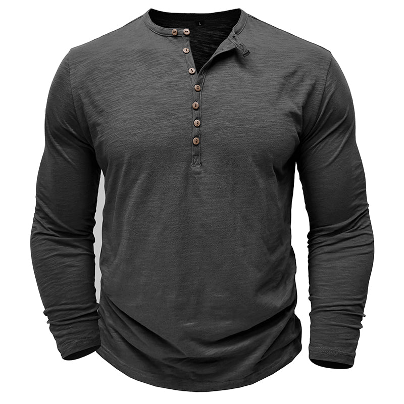Rowan | Men’s Long-Sleeve Cotton-Blend Henley Shirt