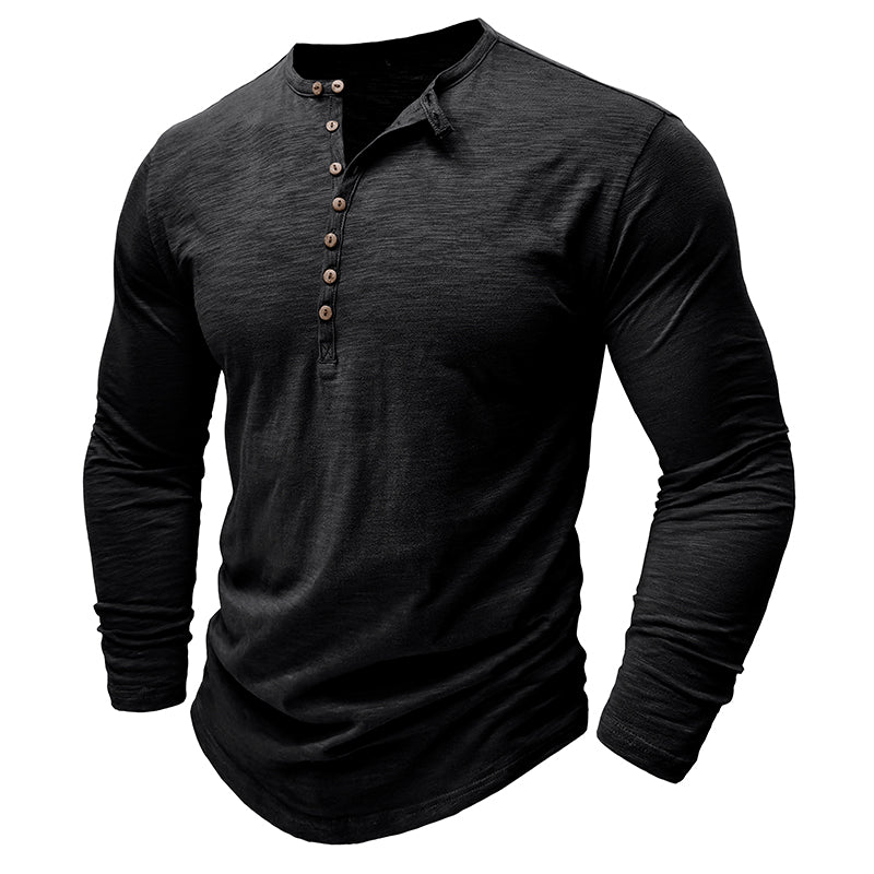 Rowan | Men’s Long-Sleeve Cotton-Blend Henley Shirt