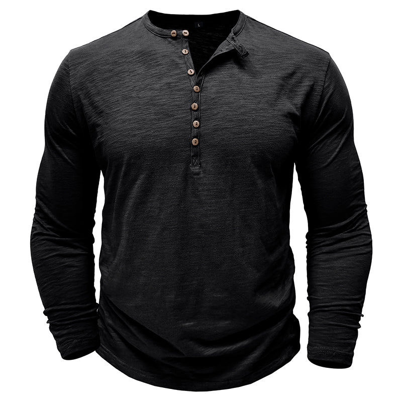Rowan | Men’s Long-Sleeve Cotton-Blend Henley Shirt