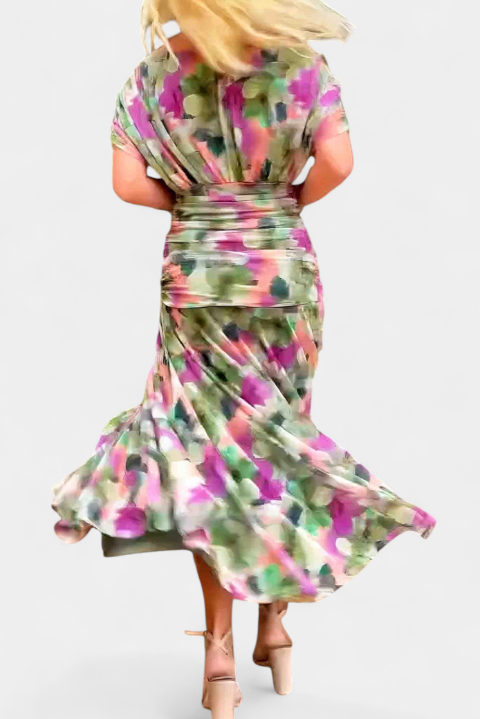 Gia | Women’s Off-the-Shoulder Ruched Mesh Evening Gown