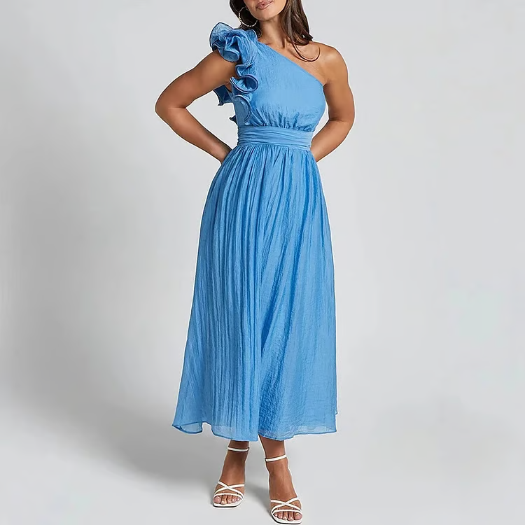 Isola | One-Shoulder Flowy Evening Dress