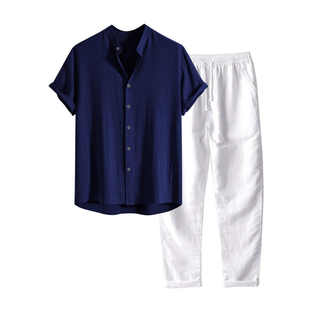 Mees | Men’s Stretch-Linen Polo &amp; Trouser Co-Ord Set