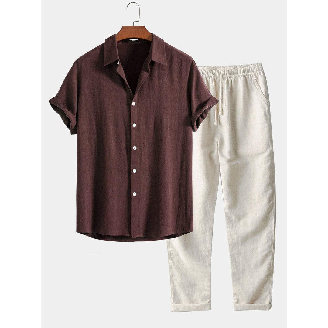 Mees | Men’s Stretch-Linen Polo &amp; Trouser Co-Ord Set