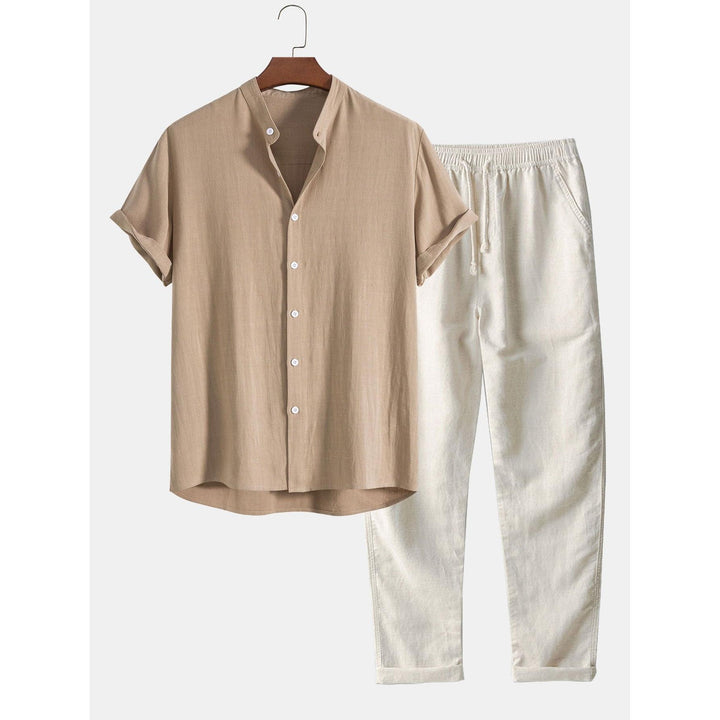 Mees | Men’s Stretch-Linen Polo &amp; Trouser Co-Ord Set
