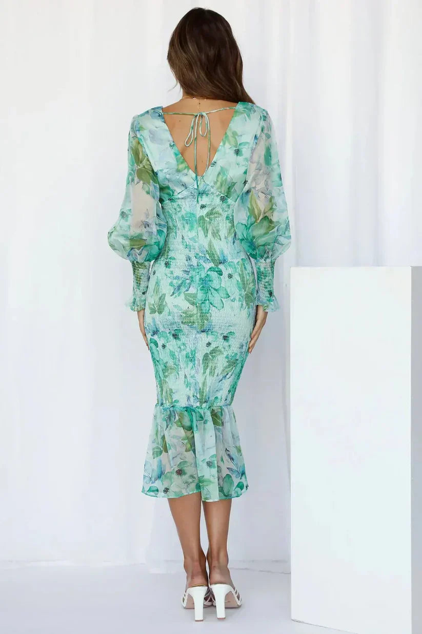Elira | Romantic Floral Midi Dress