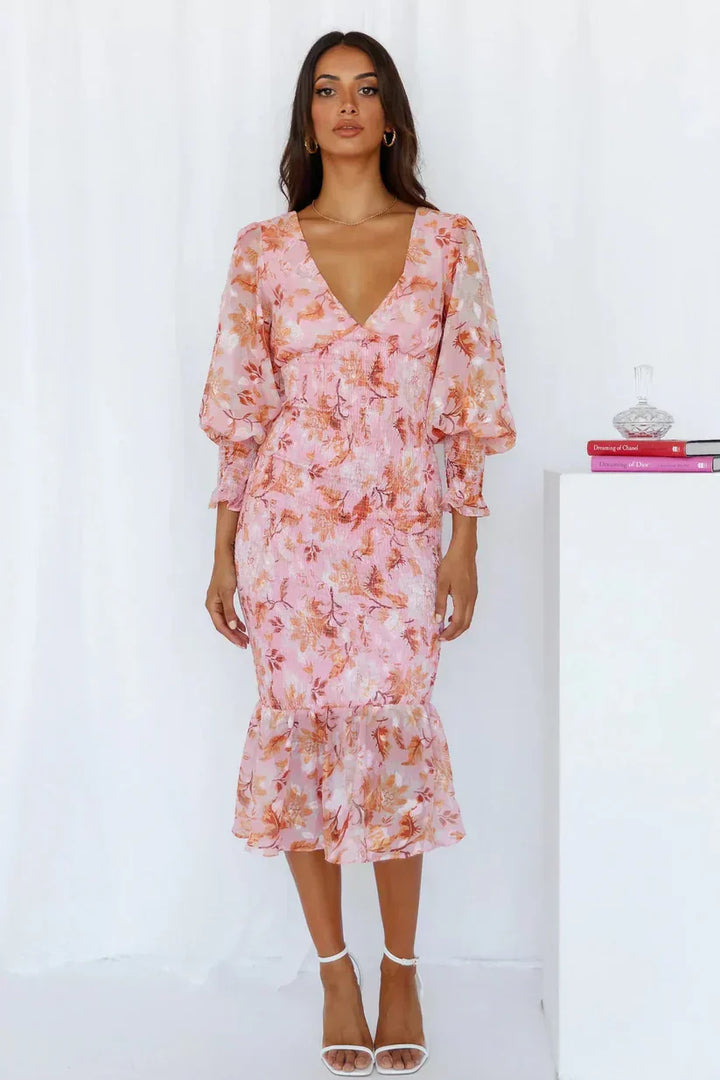 Elira | Romantic Floral Midi Dress