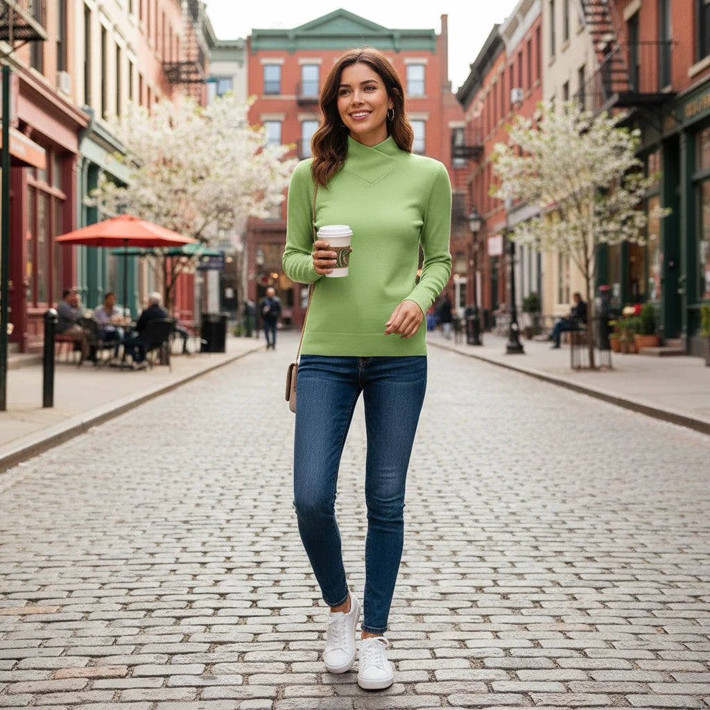 Women’s Mock Neck Long Sleeve Top