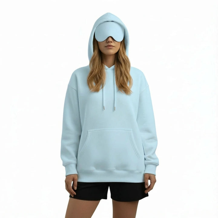 Airplane Mode Hoodie with Built-In Eye Mask