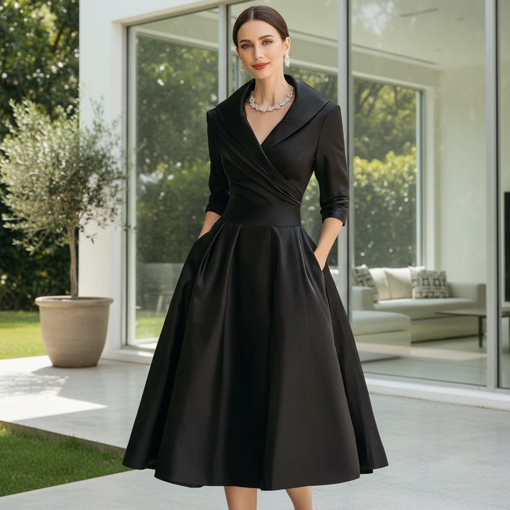 Elegant Pleated Midi Dress