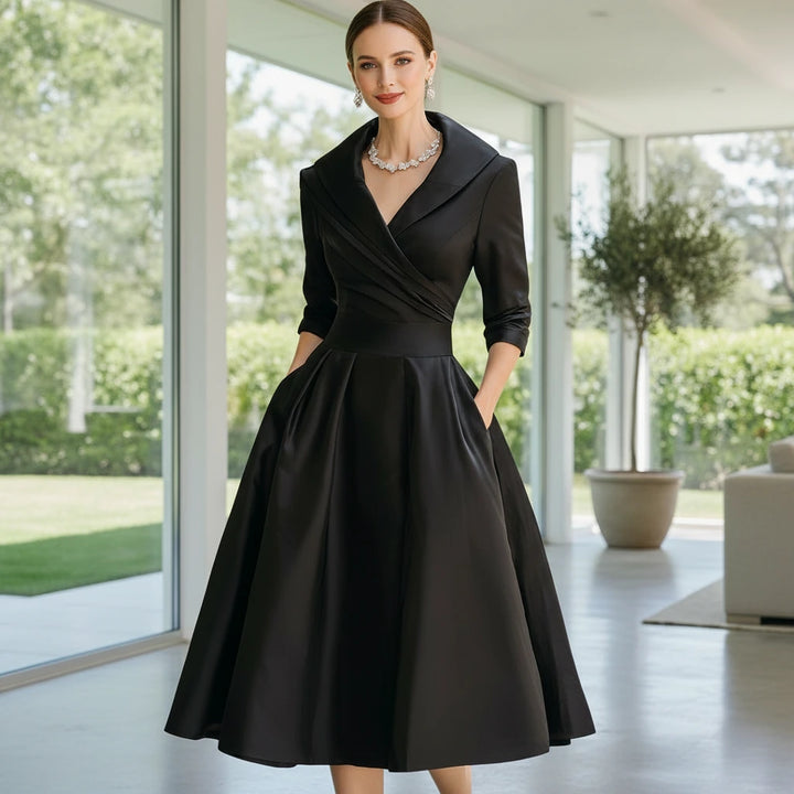 Elegant Pleated Midi Dress