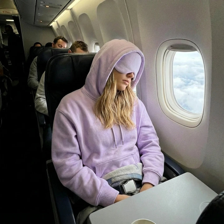 Airplane Mode Hoodie with Built-In Eye Mask
