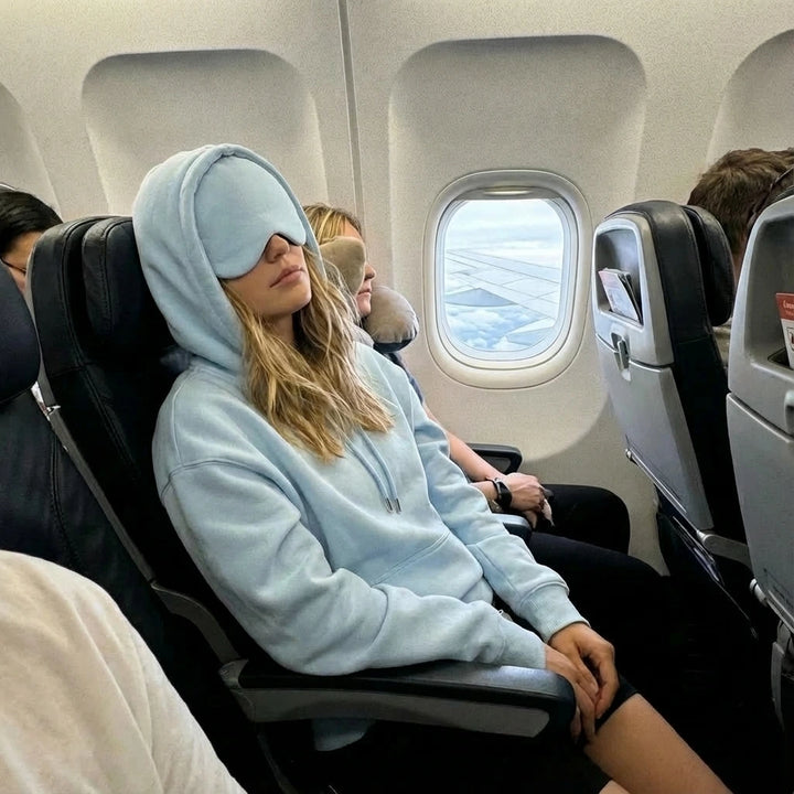 Airplane Mode Hoodie with Built-In Eye Mask