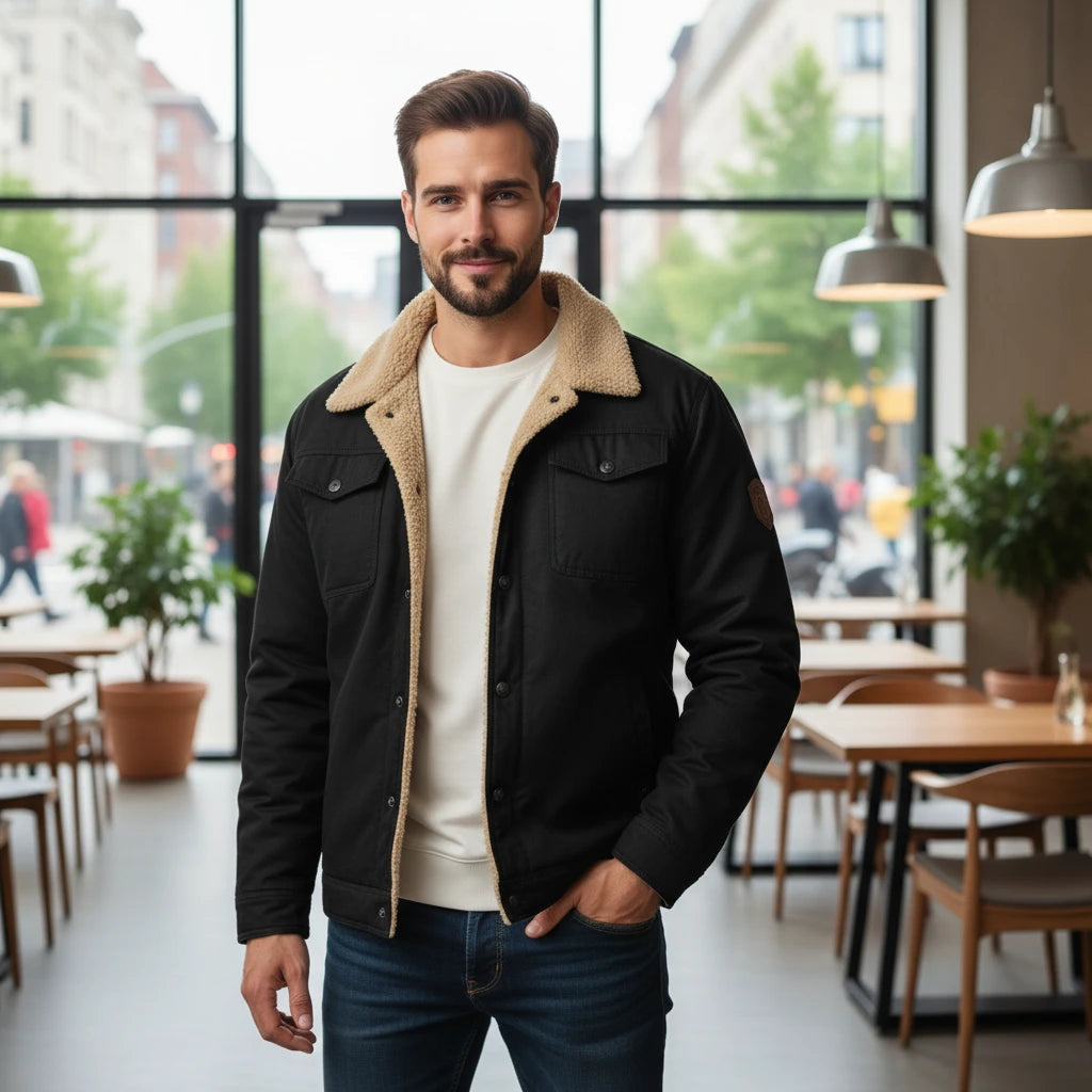 Men’s Sherpa-Lined Bomber Jacket