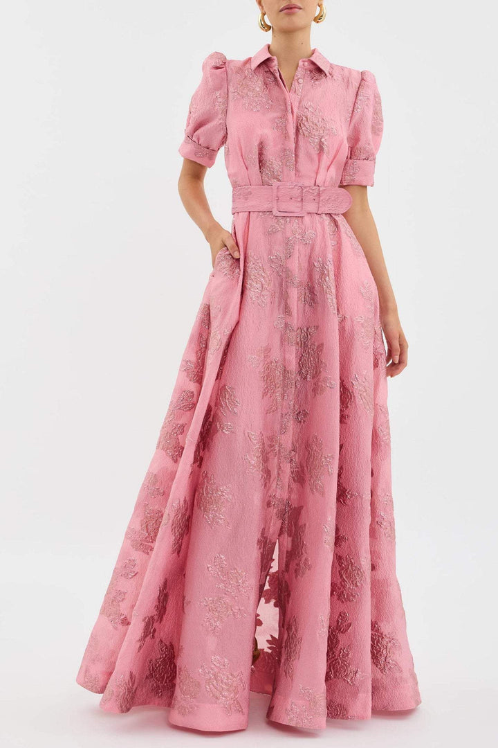 Celestine | Elegant Belted Evening Dress