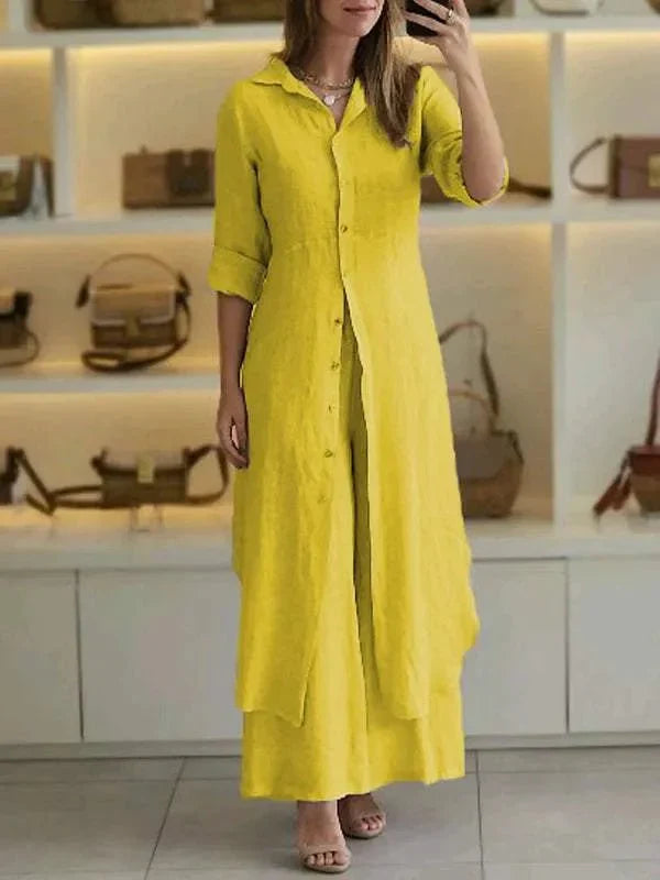 Alessia | Long Button-Down Two-Piece Set