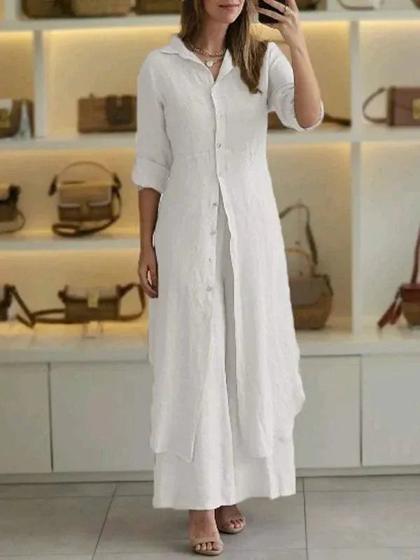 Alessia | Long Button-Down Two-Piece Set