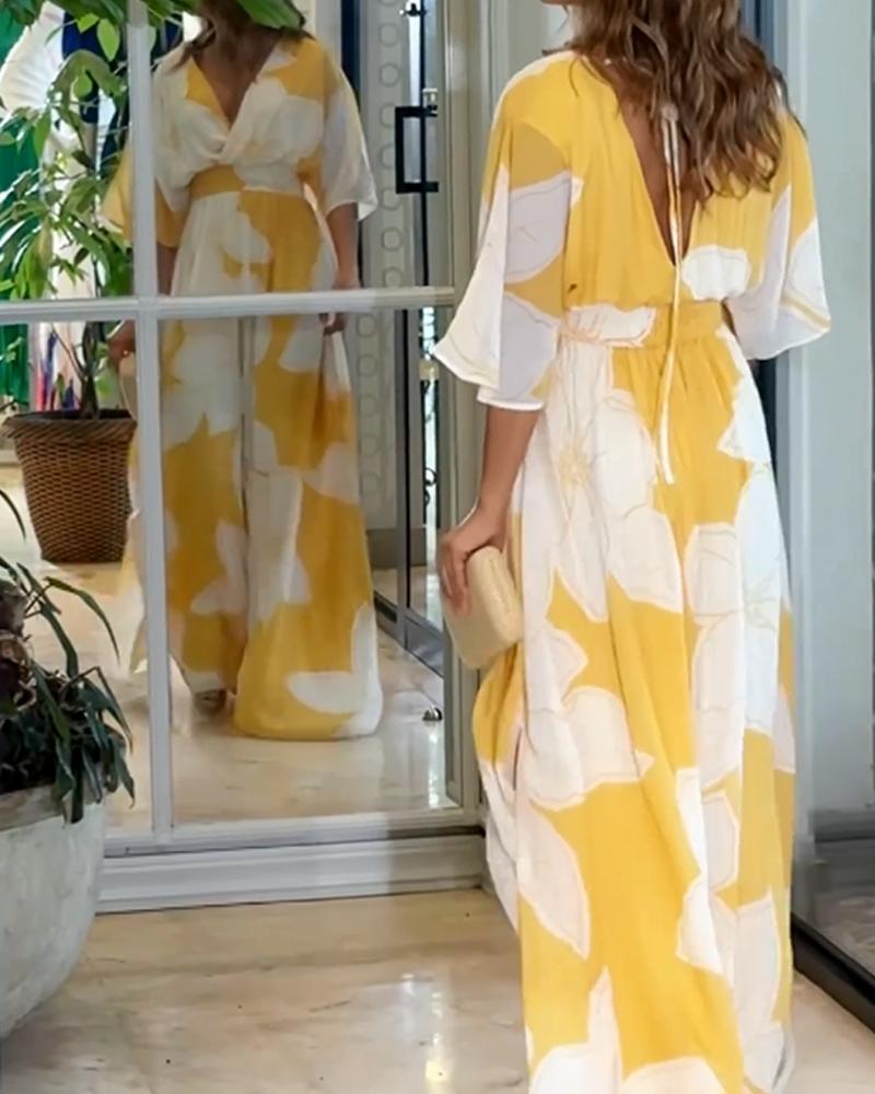Solene | Flowing Floral Wrap Maxi Dress