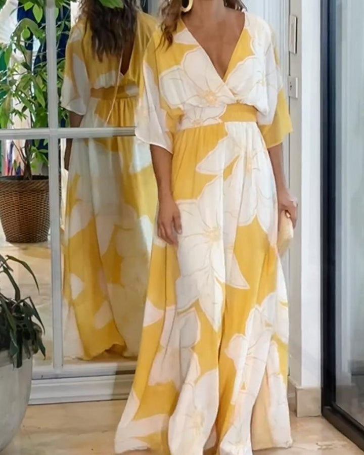 Solene | Flowing Floral Wrap Maxi Dress