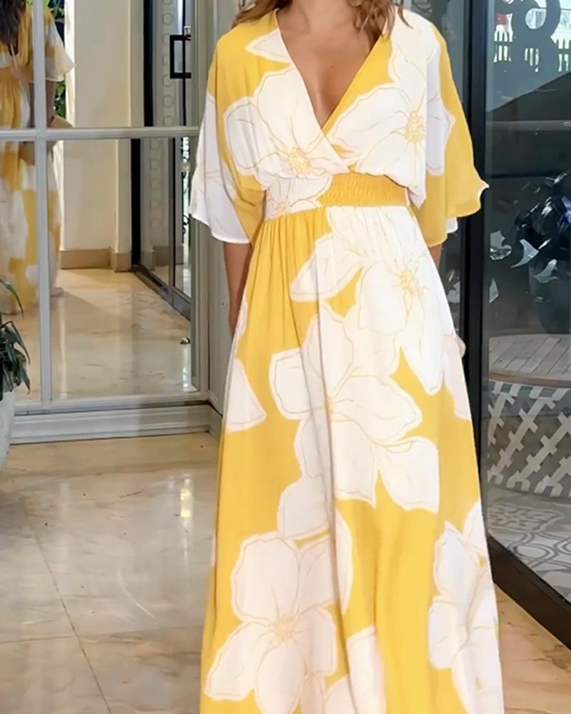 Solene | Flowing Floral Wrap Maxi Dress