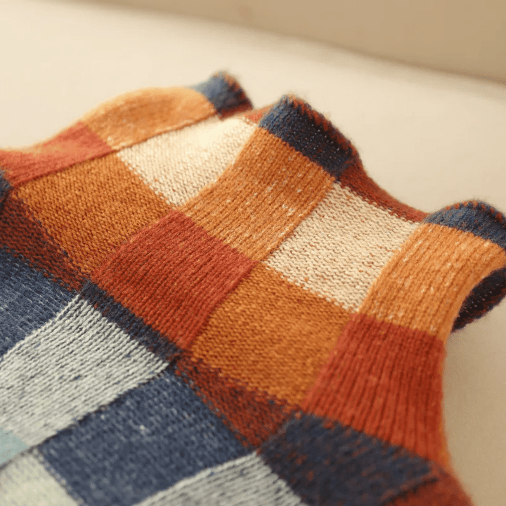 Kate | Colorblock Checkered Sweater