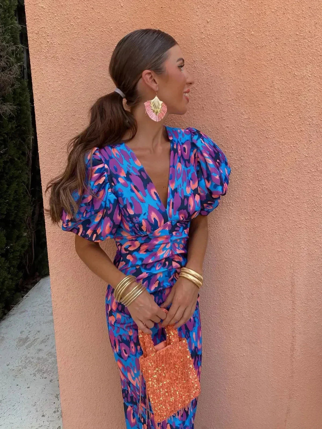 Liora | Bold Puff-sleeve Statement Dress