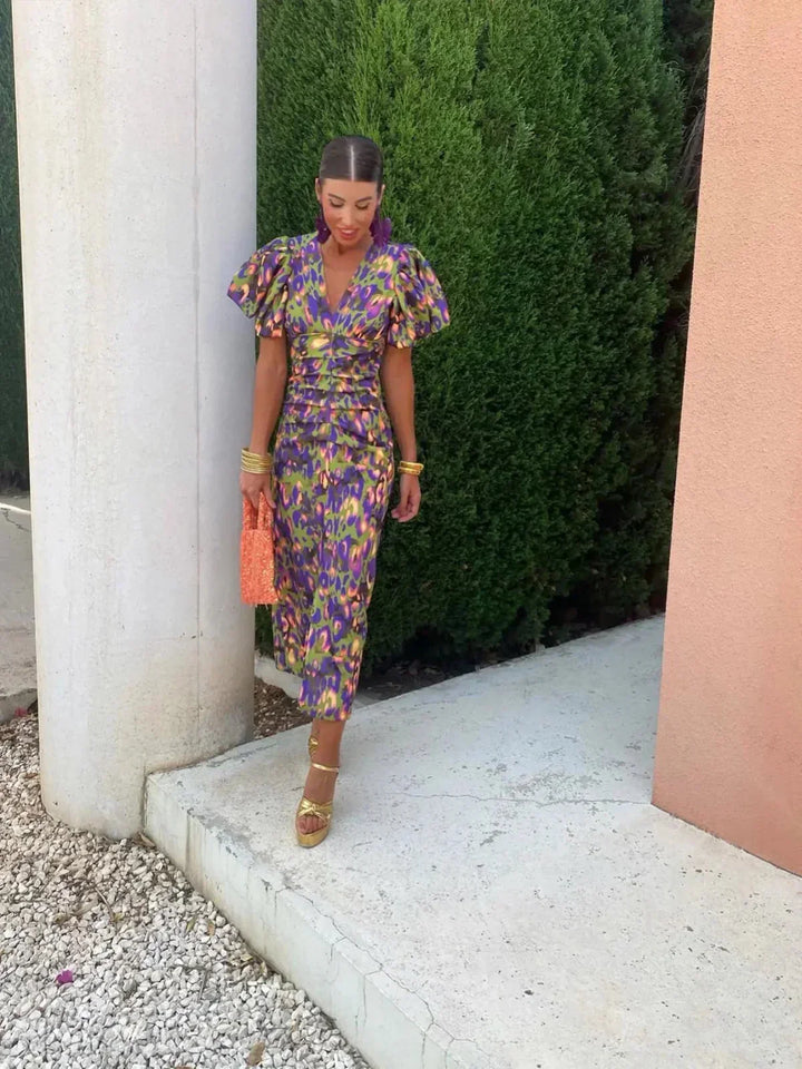 Liora | Bold Puff-sleeve Statement Dress