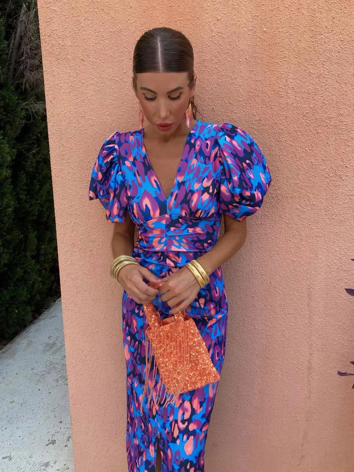 Liora | Bold Puff-sleeve Statement Dress