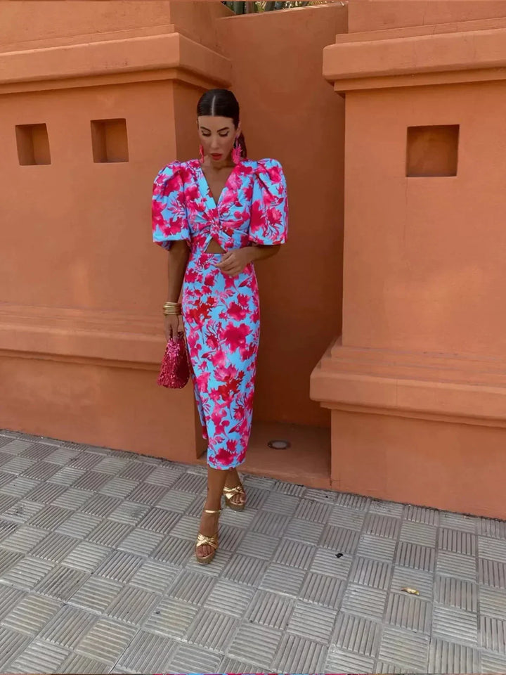 Liora | Bold Puff-sleeve Statement Dress
