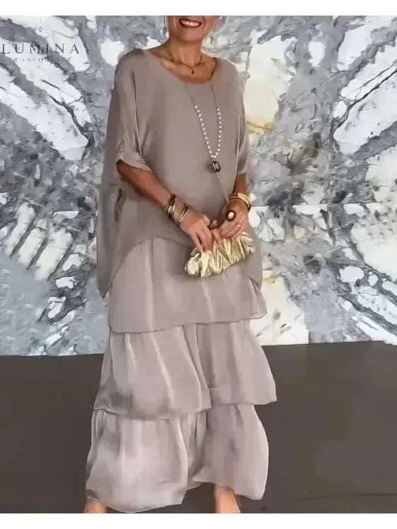 Women's Spring Layered Maxi Dress
