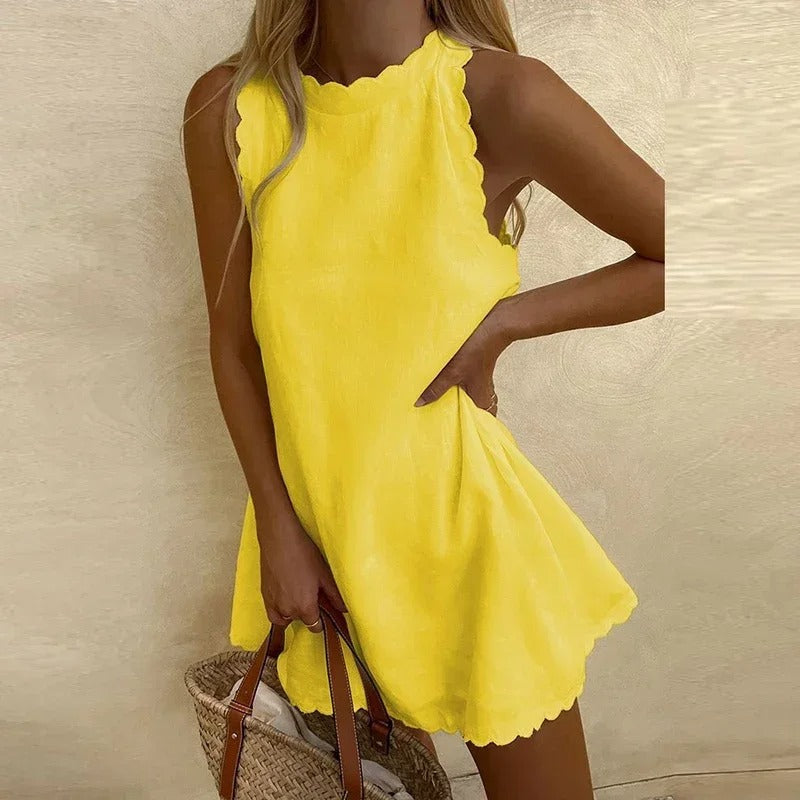 Kira | Scalloped Edge Summer Mini Dress