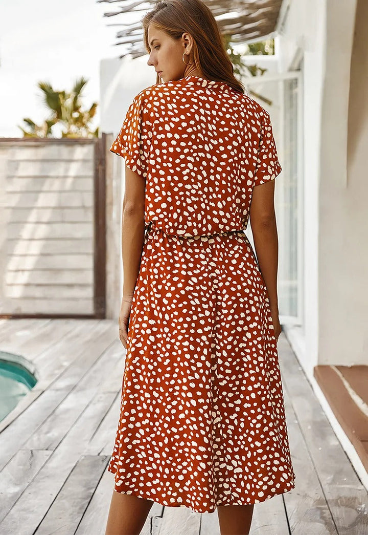 Sienna | Relaxed Leopard Print Midi Dress