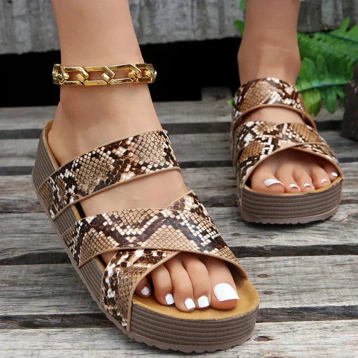 Arden | Woven Platform Slide Sandals