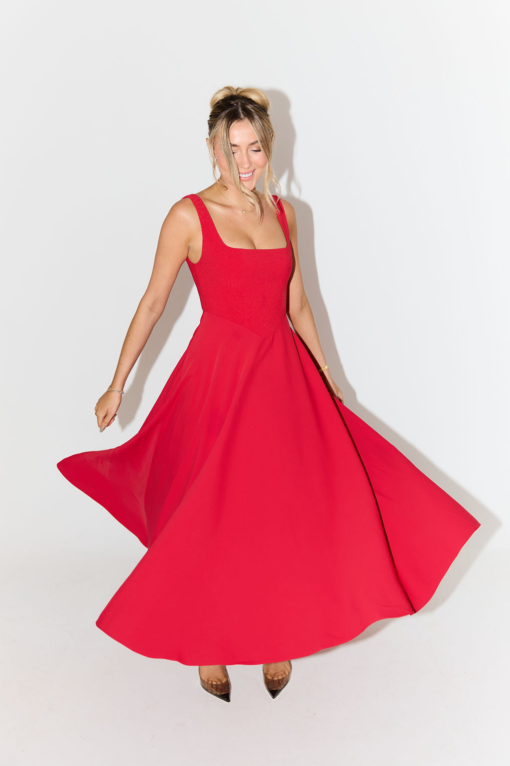 Celina | Elegant Square Neck Midi Dress