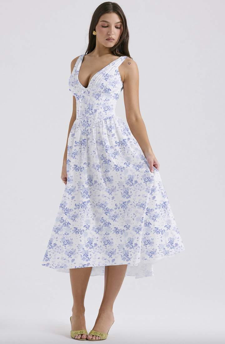 Isla | Elegant Ruched Midi Dress