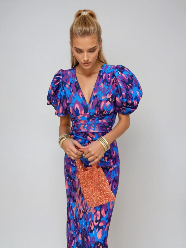 Liora | Bold Puff-sleeve Statement Dress