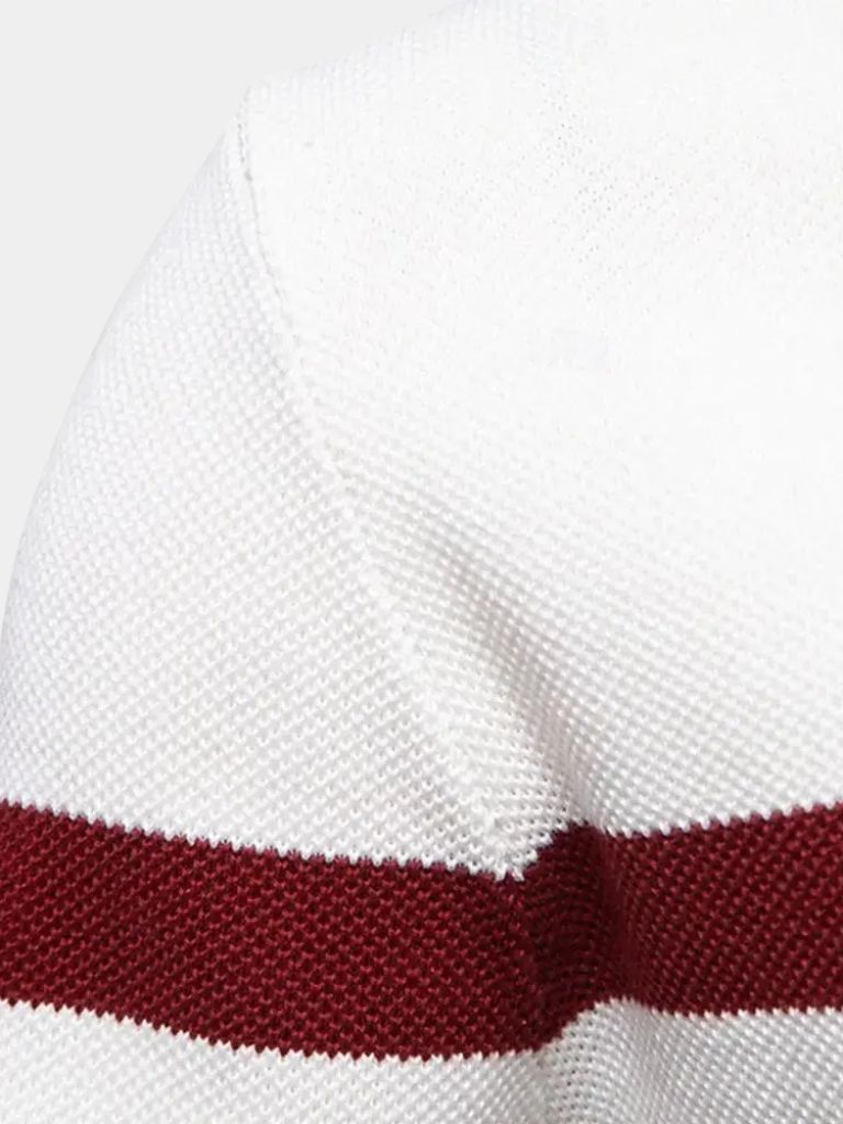Colorblock Quarter-Zip Sweater