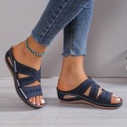 Reina | Embroidered Comfort Slip-On Sandals