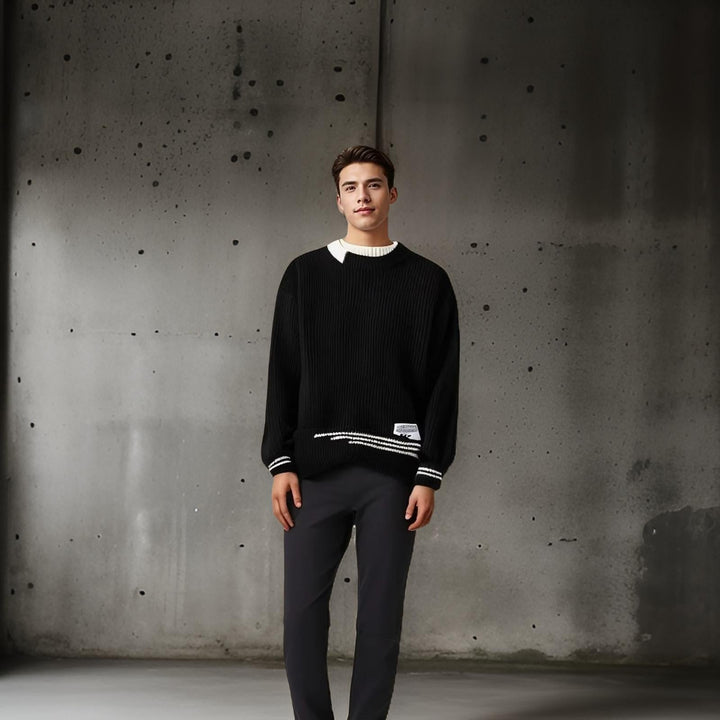Men’s Ribbed Knit Pullover Sweater