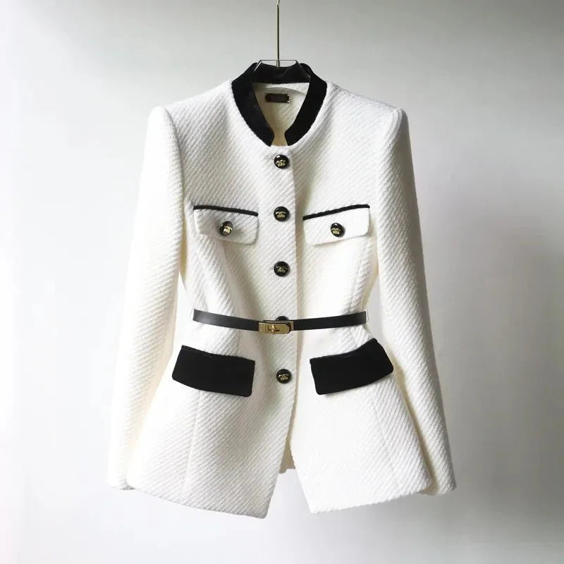 Celestine | Elegant Contrast Button Blazer