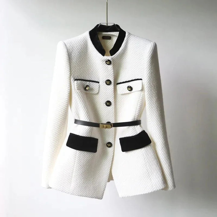 Celestine | Elegant Contrast Button Blazer