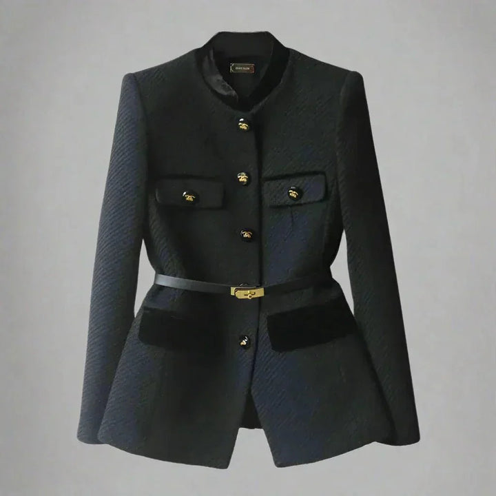 Celestine | Elegant Contrast Button Blazer