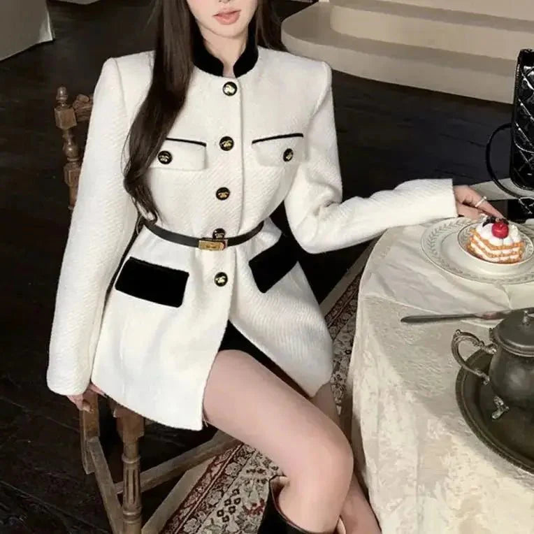 Celestine | Elegant Contrast Button Blazer