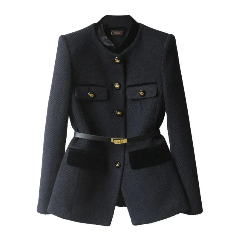 Celestine | Elegant Contrast Button Blazer