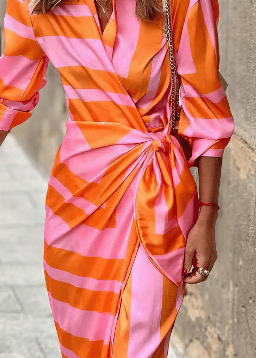 Lorena | Bold Wrap Midi Dress